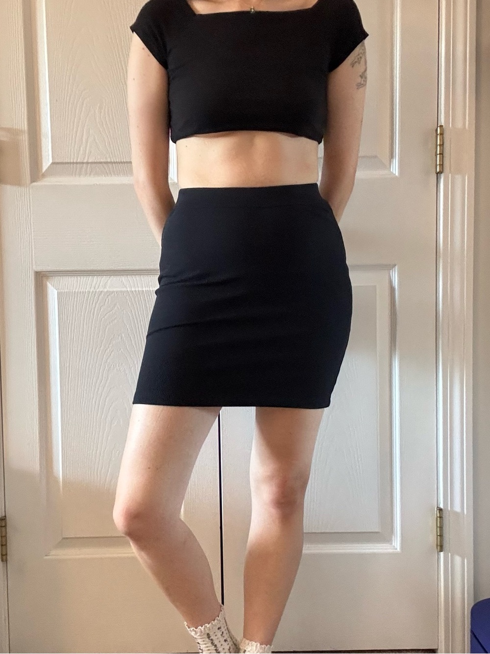 Abercrombie & Fitch Black Ribbed Mini Skirt